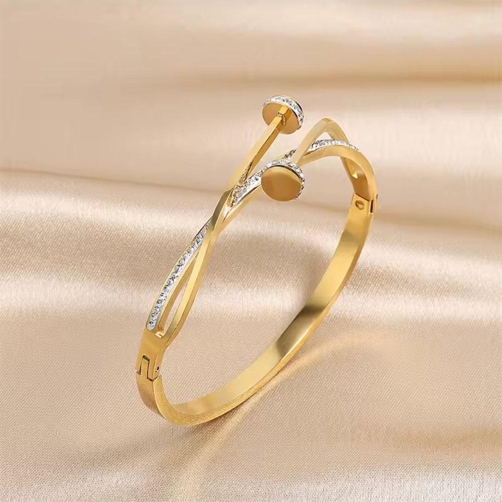 Elegant Gold Bracelet with Silver Accents